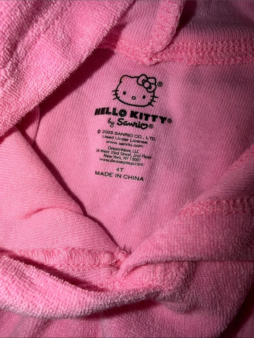 Hello Kitty Pink Hooded Terry Tunic Dress